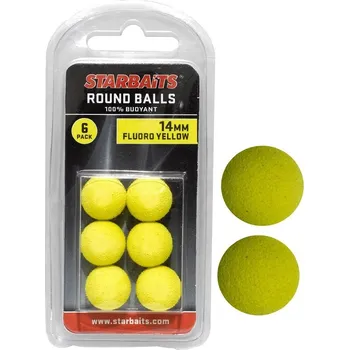 Nástraha STARBAITS Round Balls 14mm žlutá (plovoucí kulička) 6ks