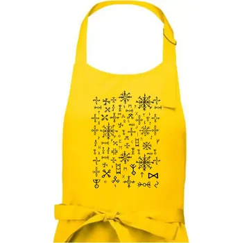 Kuchyňská zástěra Vikingské runy - Pánská zástěra na vaření - Univerzální velikost ( Žlutá )