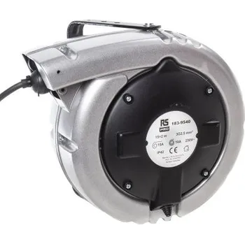 Prodlužovací kabel Prodlužovací cívka, délka kabelu: 15m 15m 2.5mm² 0 zásuvek s automatickým přetáčením H05VV-F jmenovitý proud v