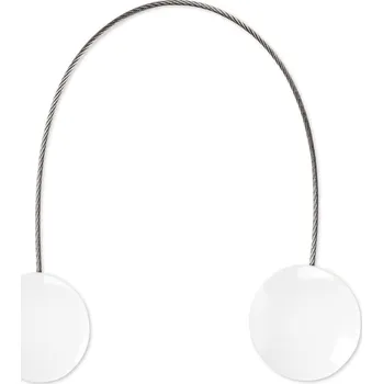 Příslušenství pro záclonu a závěs SADA 2KS DEKORAČNÍ SPONA NA ZÁVĚS WHITE S MAGNETEM 4 X 13 CM BÍLÁ
