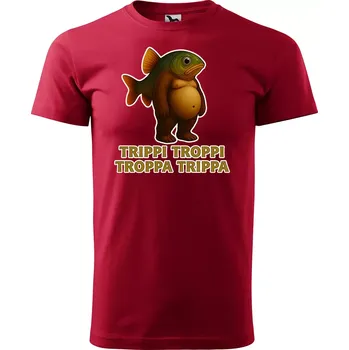 Pánské tričko Sablio Tričko s potiskem Trippi troppi troppa trippa - Italian Brainrot - červené 2XL