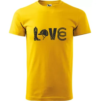 Pánské tričko Sablio Tričko s potiskem S láskou ke koním - žluté S