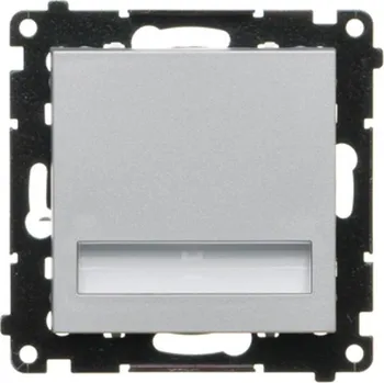 vypínač LED osvětlení, 14 V / 0,56 W, barva světla studená bílá, Simon 55 TOS5K14.01/143, hliníková