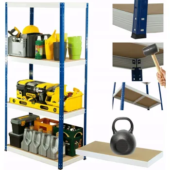 Dílenský regál Kovový regál skladový garážový stojan HELIOS 180x120x45cm 4 police x 175kg