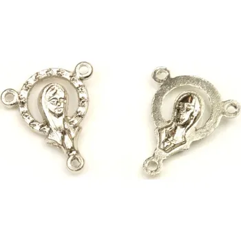Dětské navlékací korálky Pro Háčkování Mezidíl madonka na růženec 17 x 15 mm starostříbro