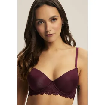 Podprsenka Esotiq push-up podprsenka s krajkou tmavě vínová - ESOP93x/Mahagonová / 80B ESO1D017