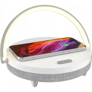 Lampička LED LAMPA 10W NOČNÍ STOLNÍ NABÍJEČKA INDUKČNÍ REPRODUKTOR BLUETOOH