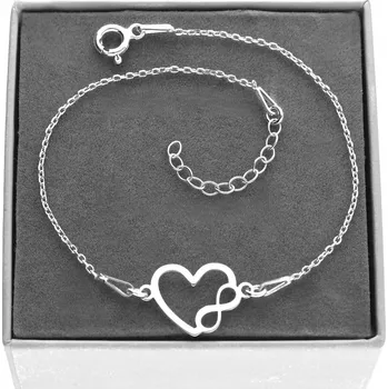 Náramek Stříbrný náramek srdce nekonečno stříbro 925