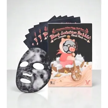 Pleťová maska Elizavecca Black Solution Bubble Serum Mask Pack - bublinková hloubkově čis