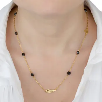 Náhrdelník Zlatý náhrdelník OCEL NEREZ POZLÁCENÝ křídlo