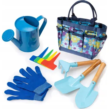 Hračka na písek Sada zahradního nářadí pro děti 11 ks V POUZDRU, konvička, lopatka, hrábě