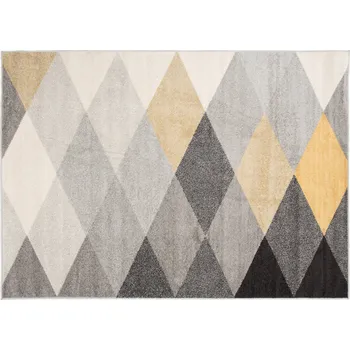 Koberec Kusový koberec Lazur - trojúhelníky 1 - šedý/žlutý Rozměr koberce: 200x290 cm