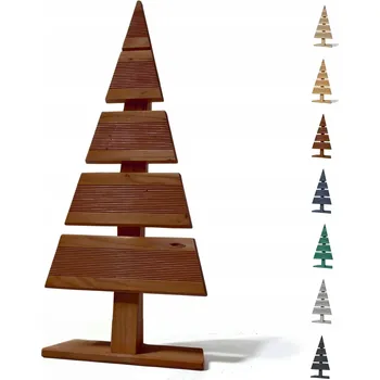 Vánoční dekorace Floranica Dřevěný vánoční stromeček 60x27 cm - Mini, ručně vyrobený, hnědý.
