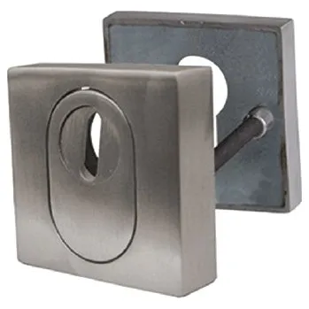 Dveřní kování Bezpečnostní rozeta Südmetall Square ZA s překrytím, nerez/černá Nerez kartáčovaná