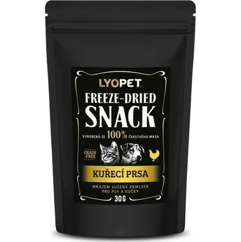 Pamlsek pro psa Lyopet Freeze-Dried Snack Chicken Breast 30 g SET 3+1 ZDARMA
