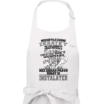 Kuchyňská zástěra Instalatér zkratky - Pánská zástěra na vaření - Univerzální velikost ( Bílá )
