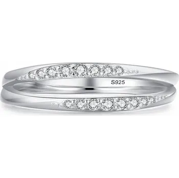 Prsten Fraise stříbrný prstýnek S925 dvojitý kroužek se zirkony, velikost 13