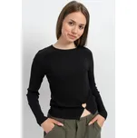 Reporter Young | Dívčí černá halenka z žebrované látky s nabíraným spodkem - Barva ČERNÁ, Velikost 146 243-0442G-63-100-1