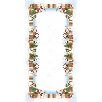 ubrus Vánoční ubrus Sněhuláci zelený 75x75