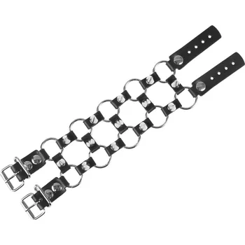 Náramek náramek LEATHER & STEEL FASHION - Spikes Ring