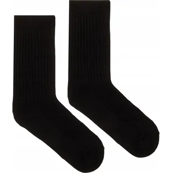 Pánské ponožky Ponožky černé bavlněné žebrované 42-46