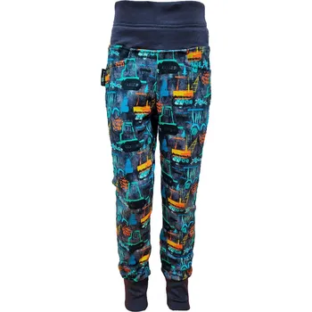 Chlapecké tepláky MIK - tm.šedé stavební stroje - doprodej 104,134, 140