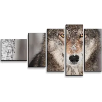Obraz Sablio Obraz - 5-dílný Vlk 2 - 100x60 cm