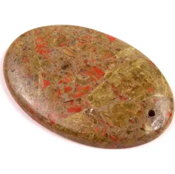 Sběratelství Vrtaný kabošon Dračí Jaspis č.V155 (33x22x4mm)