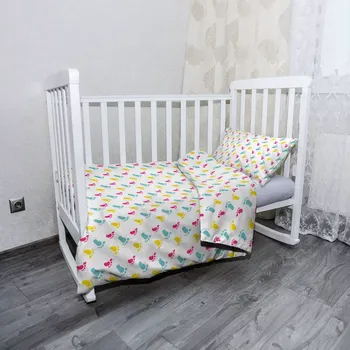 Povlečení Sablio Mikroplyšové dětské povlečení do postýlky Obtisk nožiček - 120x90 / 40x60