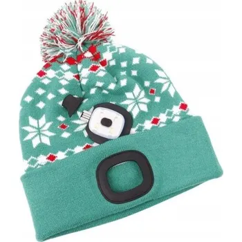 Čepice ZIMNÍ ČEPICE S BATERKOU 4xLED BEZPEČNÁ BAMBULE