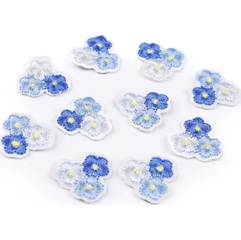 Nášivka Nažehlovačka květy, barva 3 modrá