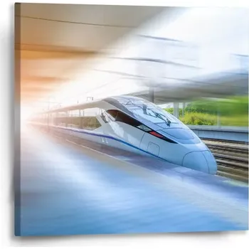 Obraz Sablio Obraz Rychlovlak projíždějící nádražím - 50x50 cm