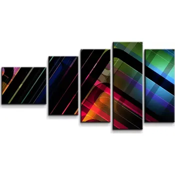 Obraz Sablio Obraz - 5-dílný Černé pruhy - 100x60 cm