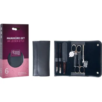 Nippes Solingen | manikúry | kleště na nehty | pinzety NIPPES Solingen Manikúra 6dílná - černé kožené pouzdro