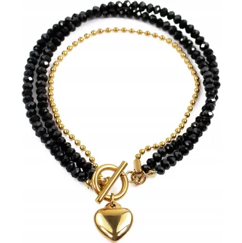 Náramek Náramek srdíčko OCEL UŠLECHTILÁ POZLACENÁ