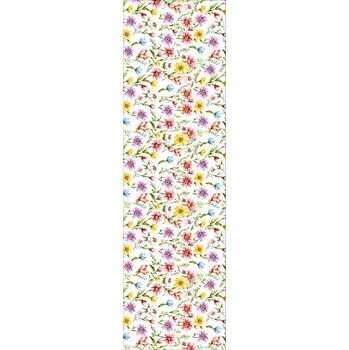 ubrus Ubrus barevné květiny na bílém 40x140