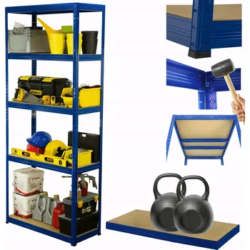 Dílenský regál Kovový regál skladový stojan HELIOS 180x120x40cm 5 polic x 275kg ODOLNÝ