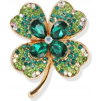 Brož Stylová a elegantní brož Čtyřlístek Zelená