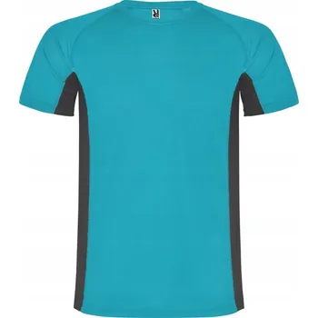 Pánské tričko dvoutónové sportovní příjemné na dotek tyrkysové vel. M