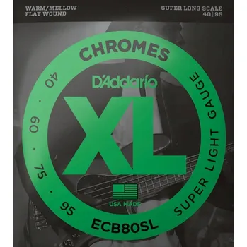Struna pro kytaru a smyčcový nástroj Struny D\'ADDARIO Chromes ECB80SL (40-95) - baskytarové struny