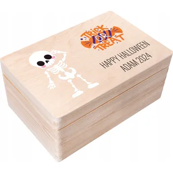 Obraz Dřevěná Krabička na bonbóny halloweenský suvenýr, dárek pro dítě 30x20