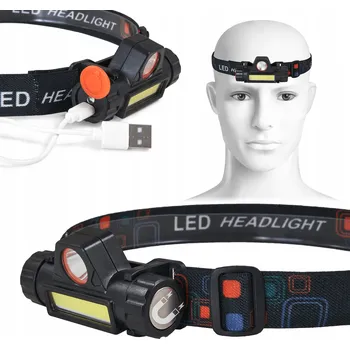 Čelovka LED ČELOVKA S PÁSKEM, 3W COB LED, SENZOR S ČIDLEM VIP 0475