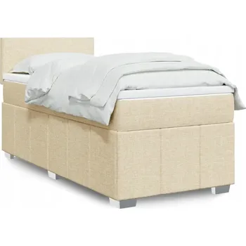 Postel Čalouněná jednolůžková postel VidaXL 80x200 cm, béžové odstíny