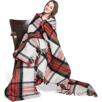 přikrývka Runo Styl Přikrývka 100% vlna Merino v tartanu
