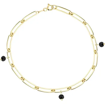 Náramek Zlatý náramek se zirkony - paper clip - AP543-8386