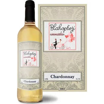 Víno Sablio Bílé víno Blahopřeji novomanželům: 0,75 l