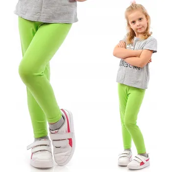 Dívčí legíny LAEMI dětské legíny dlouhé klasické bavlna zelená, velikost 134