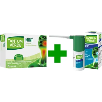 Lék na bolest v krku Tantum Verde Duo 1.5mg/ml+5mg/ml orální sprej, roztok 15 ml + Tantum Verde Mint 3mg 20 pastilek
