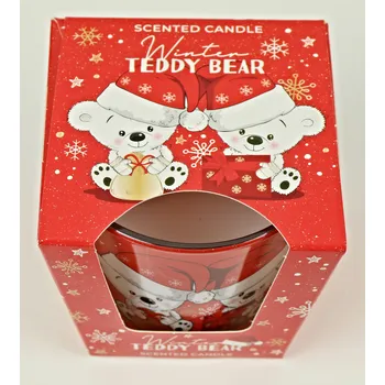 Svíčka BARTEK Vonná svíčka ve skle vánoční čas 115 g vzor: TEDDY