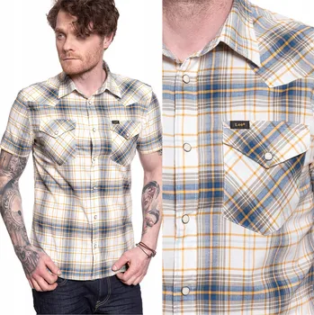 Pánská košile Lee pánská košile ležérní L640DKLJ krátký rukáv regular střih bavlna velikost M